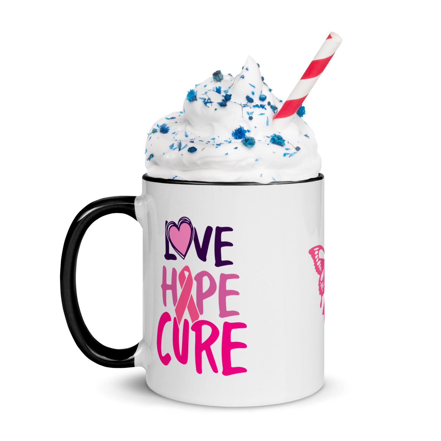 Breast Cancer “Love Hope Cure” Mug 🎀 Inspirational Breast Cancer Coffee