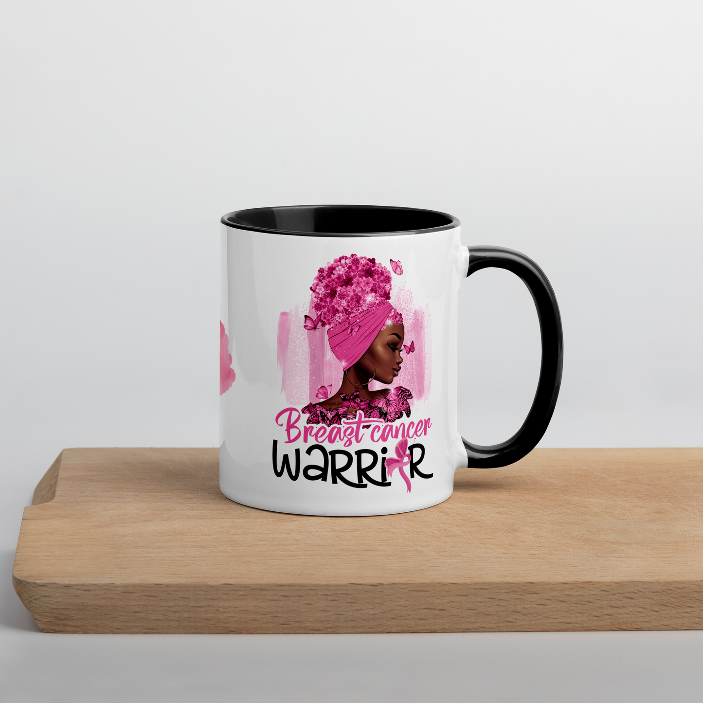 Breast Cancer Warrior Mug • Afro Breast Cancer Coffee Mug • Black Cancer Survivor