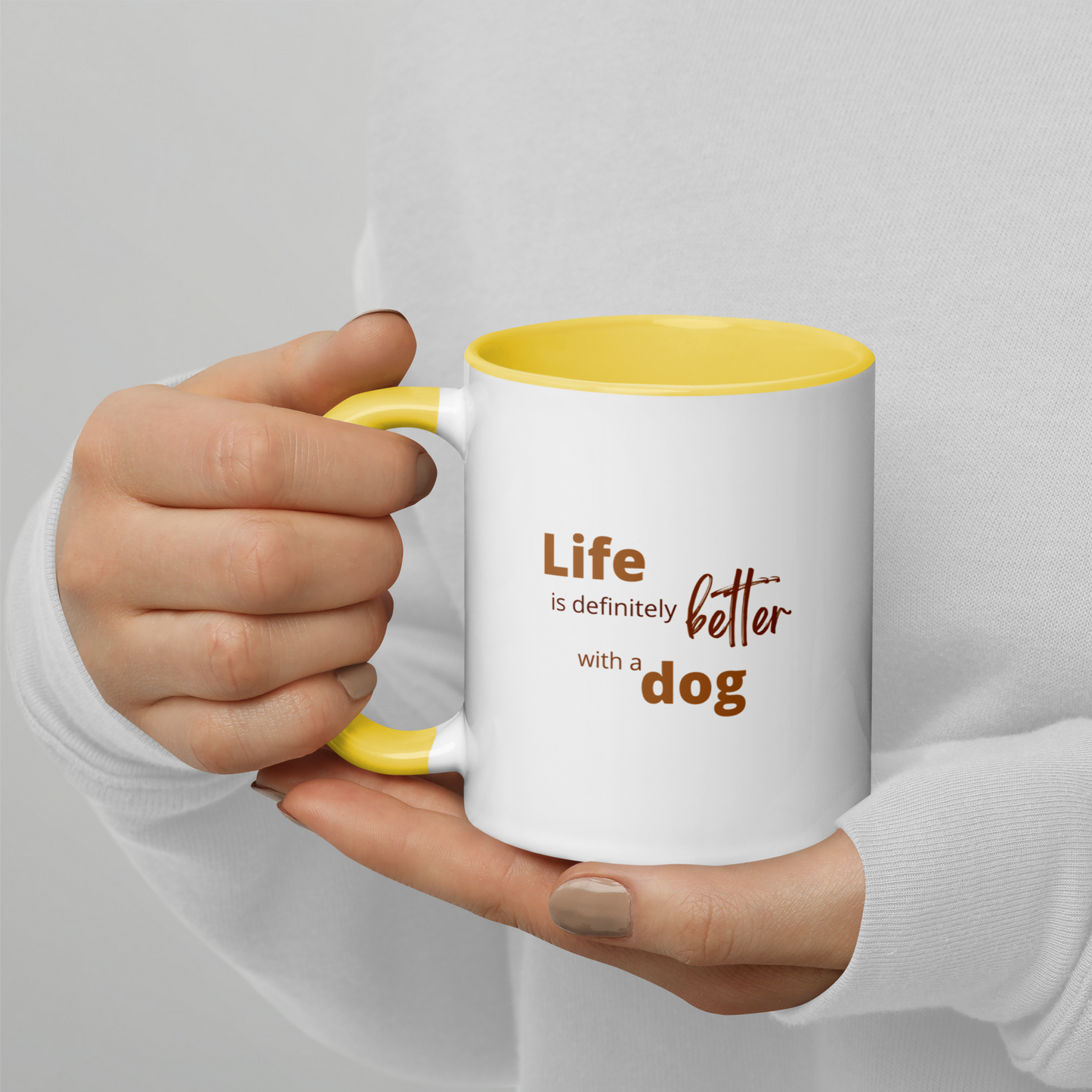 Custom DOG Lover Mug w Color Inside • Dog Photo Coffee Mug