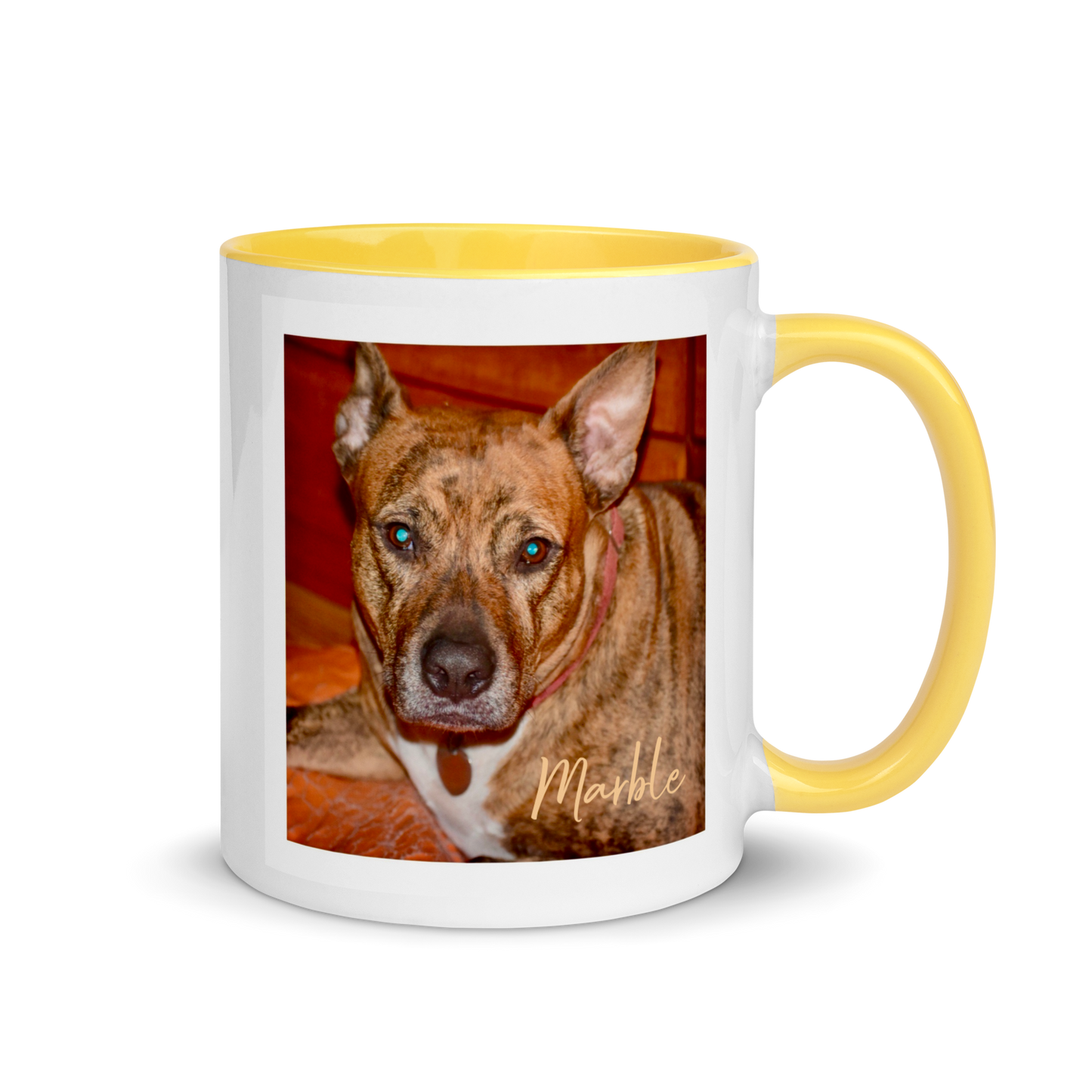 Custom DOG Lover Mug w Color Inside • Dog Photo Coffee Mug